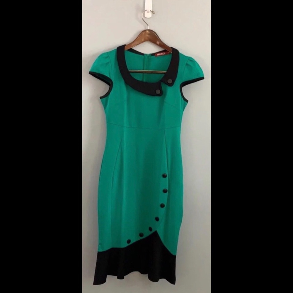 Muisol Vintage Green Dress Size M